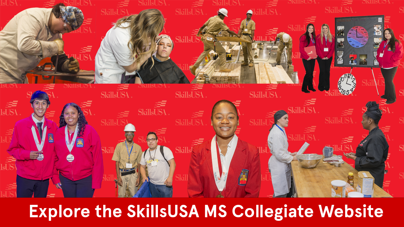 Combination of various SkillsUSA students during competitions in 2023.